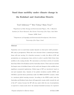 Sand dune mobility under climate change in the Kalahari and