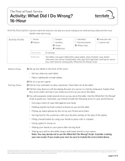 Activity: What Did I Do Wrong? 16-Hour