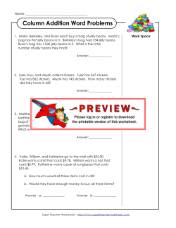 Column Addition Word Problems