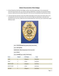 Salient Characteristics Police Badges