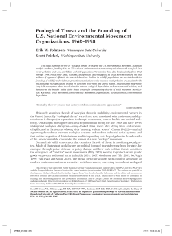 Ecological Threat and the Founding of U.S. National Environmental
