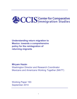 Understanding return migration to Mexico
