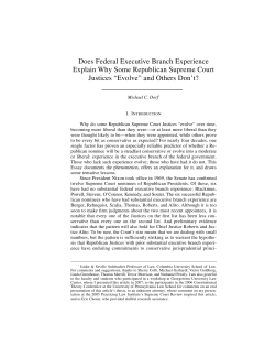 Does Federal Executive Branch Experience Explain