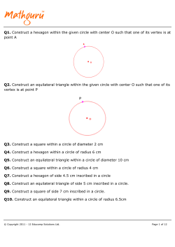 Q1. Construct a hexagon within the given circle with