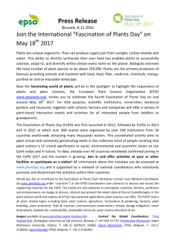 Press Release - Fascination of Plants Day