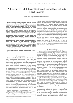 A Recursive TF-ISF Based Sentence Retrieval Method with