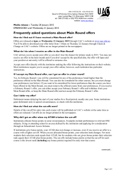 Frequently asked questions about Main Round offers