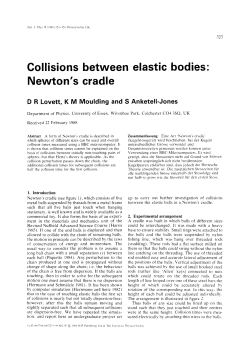 Collisions between elastic bodies: Newton`s cradle