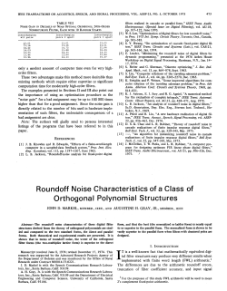 Roundoff Noise Characteristics of a Class of Orthogonal Polynomial