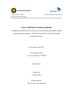 Fear extinction in anxiety patients