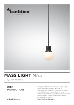 tradition Mass Light Pendant Lamp Instructions