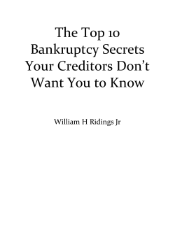 The Top 10 Bankruptcy Secrets Your Creditors Don`t
