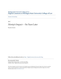 Montejo`s Impact&mdash;Six Years Later - Digital Commons at Michigan
