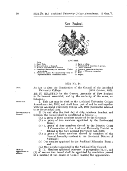 3 GEO V 1912 No 14 Auckland University College Amendment