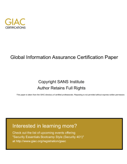 SANS Institute 2003, Author retains full rights.