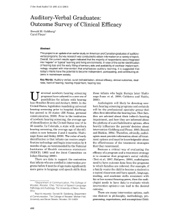 Auditory-Verbal Graduates: Outcome Survey of Clinical Efficacy