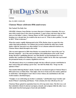 The Daily Star - Chateau Musar celebrates 85 anniversary