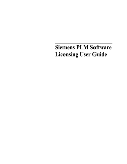Siemens PLM Software Licensing User Guide