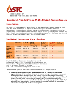 Detailed Summary of FY 2018 Budget Blueprint