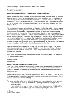 School Opening and Closure Procedures in the Event of Snow