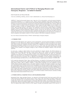 International Charter and UNOSAT in Managing Disasters and