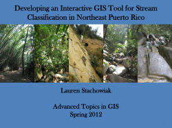 Developing an Interactive GIS Tool for Stream Classification in