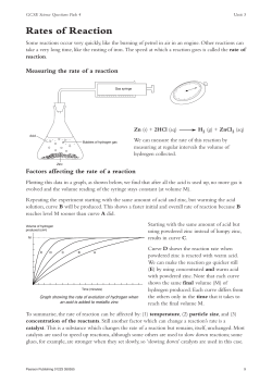 Rates of Reaction - Pearson Publishing