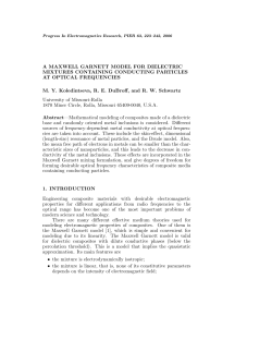 A MAXWELL GARNETT MODEL FOR DIELECTRIC MIXTURES
