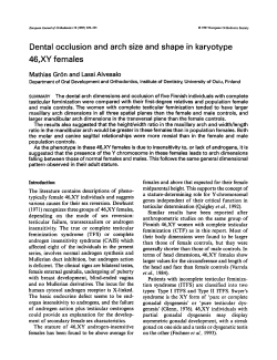 Dental occlusion and arch size and shape in karyotype 46,XY females