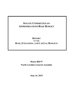 Senate Committee on Appropriations/Base Budget