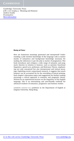 Meaning and Humour - Assets - Cambridge University Press