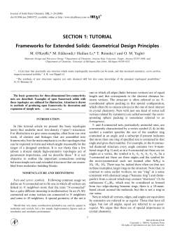 Frameworks for Extended Solids: Geometrical Design Principles