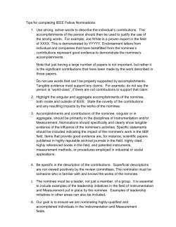 Tips for completing IEEE Fellow Nominations