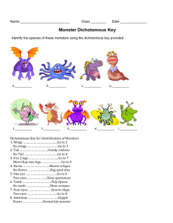 Monster Dichotomous Key
