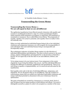 FOR BFF PDF Transcending the Green Meme