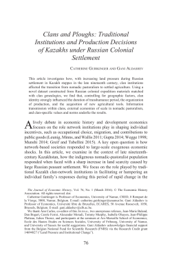 Clans and Ploughs: Traditional Institutions and Production