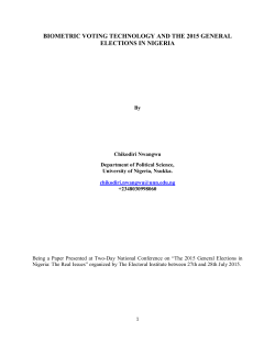 BIOMETRIC VOTING TECHNOLOGY AND THE 2015 GENERAL