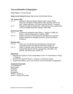 Cost and Benefits of Segregation - Maryland Council on Economic