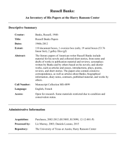 Russell Banks - The University of Texas at Austin