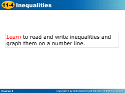 11-4 Inequalities