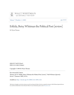 Erkkila, Betsy. Whitman the Political Poet [review]