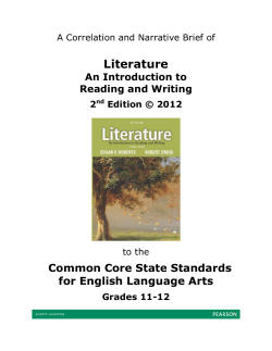 Literature An Introduction to Reading and Writing
