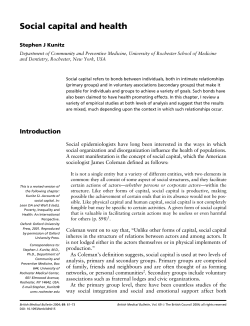 Social capital and health - Oxford Academic