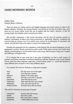 Hard-Working Words - Digital Commons @ Butler University