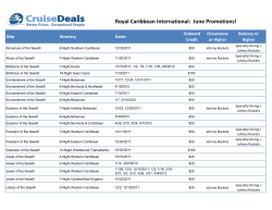 Royal Caribbean International: June Promotions!
