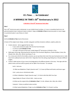 It`s Time . . . to Celebrate! A WRINKLE IN TIME`s 50 Anniversary in
