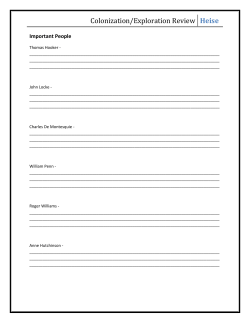 Colonization/Exploration Review