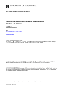 Critical thinking as a citizenship competence