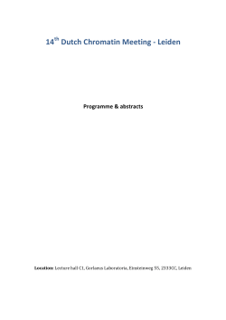14 Dutch Chromatin Meeting - Leiden