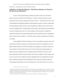Audre Lorde and the Poetics of Survival Excerpt